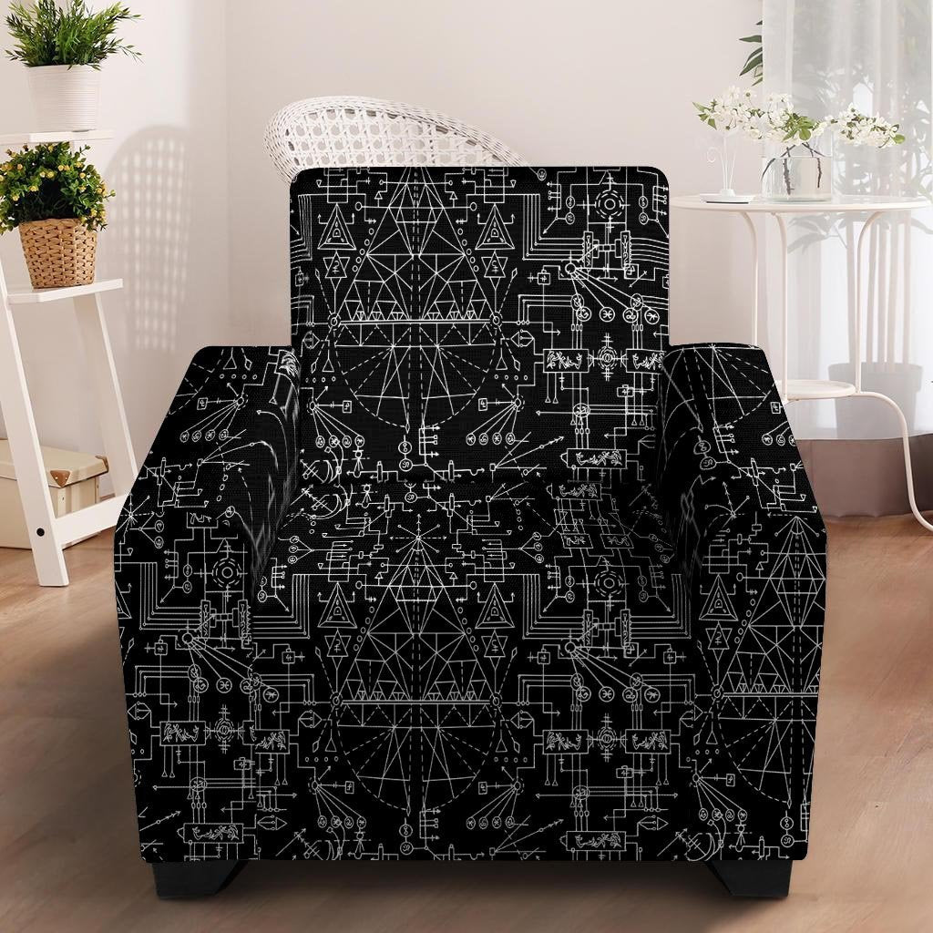 Witch Symbol Gothic Armchair Cover-grizzshop