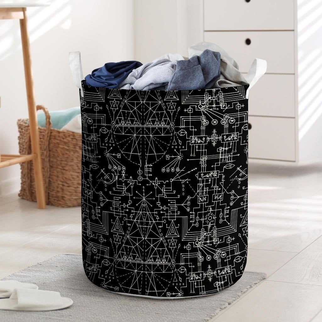 Witch Symbol Gothic Laundry Basket-grizzshop