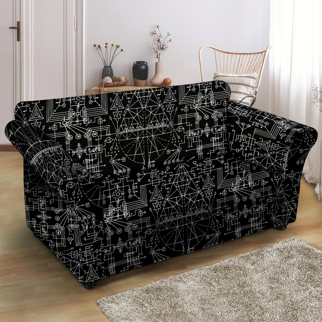 Witch Symbol Gothic Loveseat Cover-grizzshop