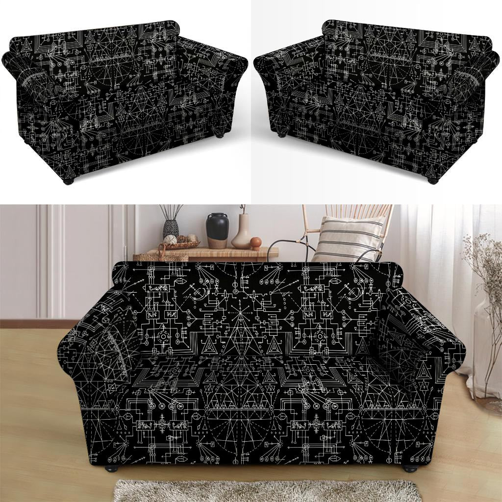 Witch Symbol Gothic Loveseat Cover-grizzshop