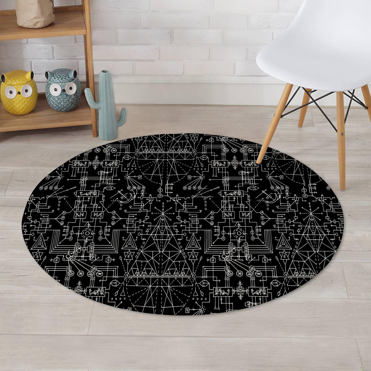 Witch Symbol Gothic Round Rug-grizzshop