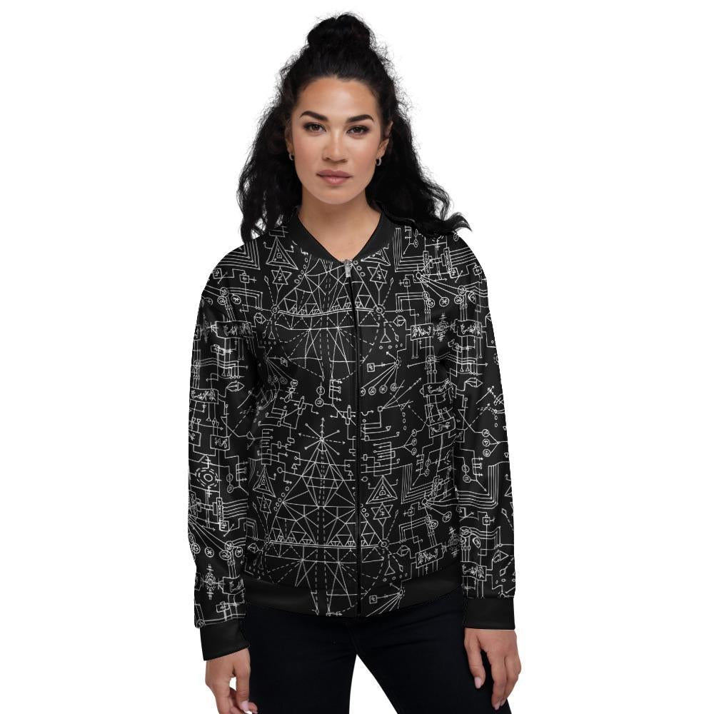 Witch Symbol Gothic Women's Bomber Jacket-grizzshop