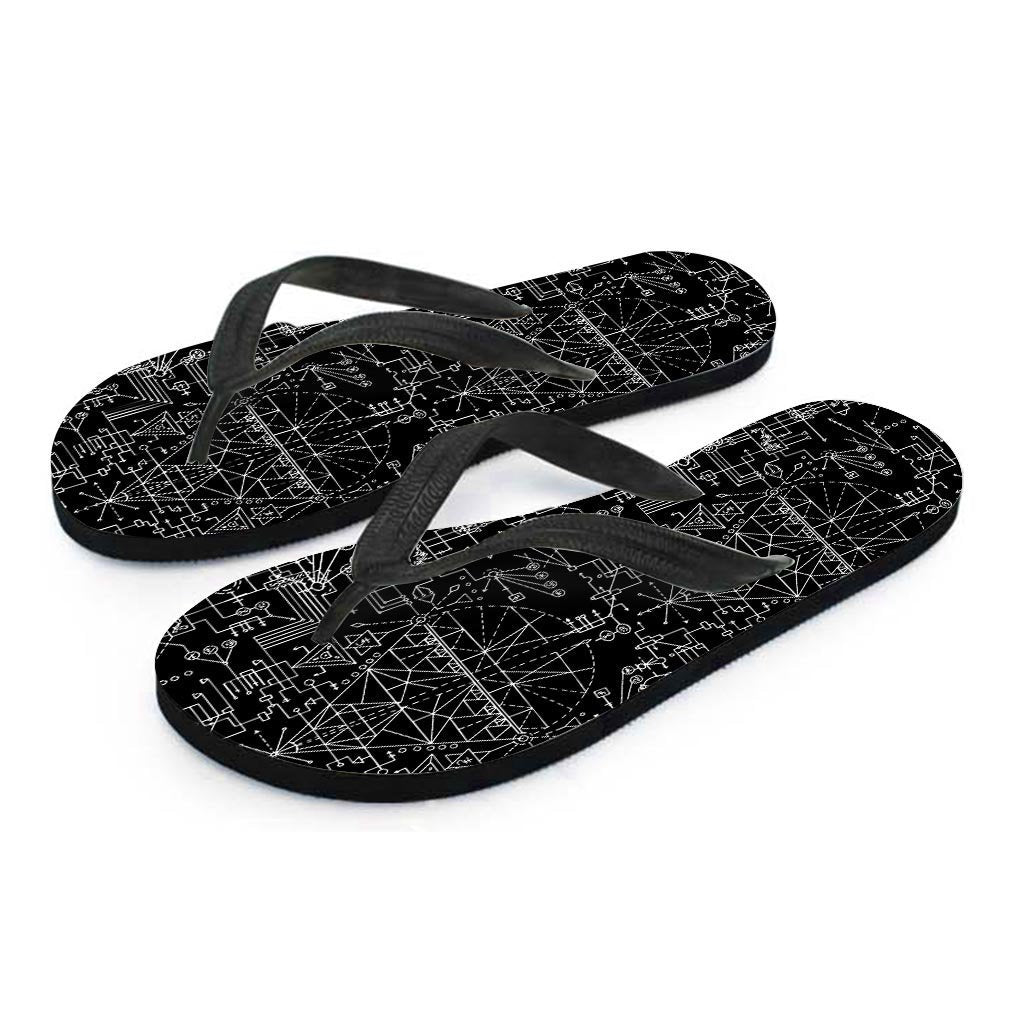 Witch Symbol Gothic Women's Flip Flops-grizzshop