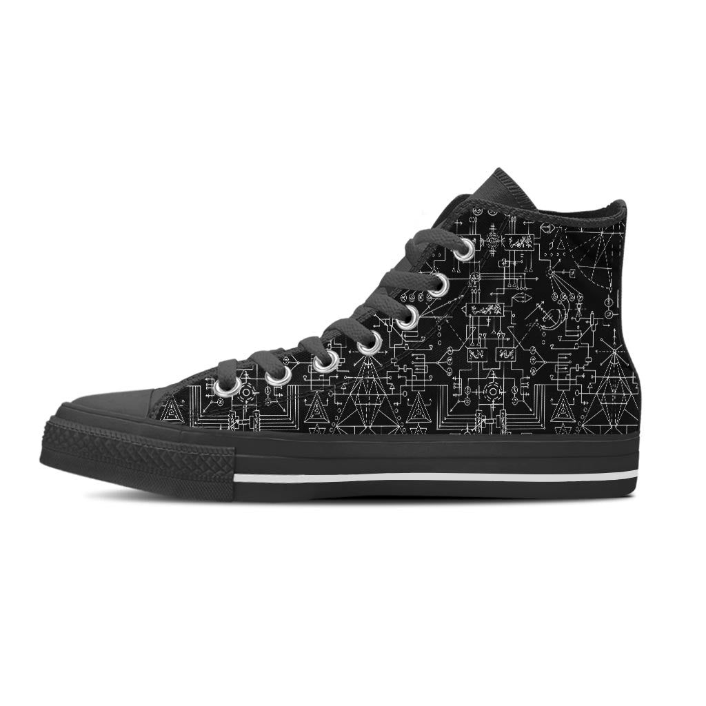 Witch Symbol Gothic Women's High Top Shoes-grizzshop