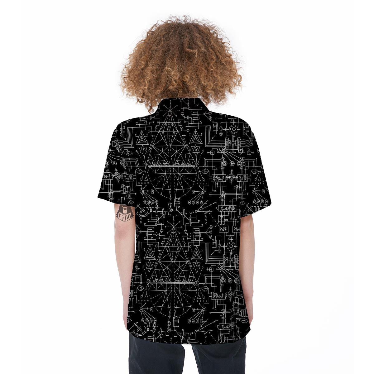 Witch Symbol Gothic Women's Short Sleeve Shirts-grizzshop