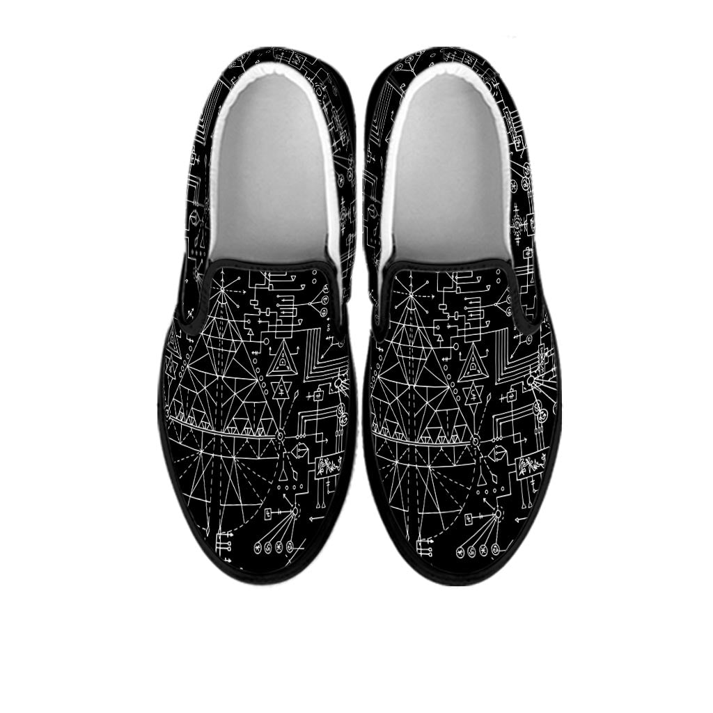 Witch Symbol Gothic Women's Slip On Sneakers-grizzshop