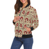 Witch Wiccan Gothic Pagan Satanic Pattern Print Women Casual Bomber Jacket-grizzshop