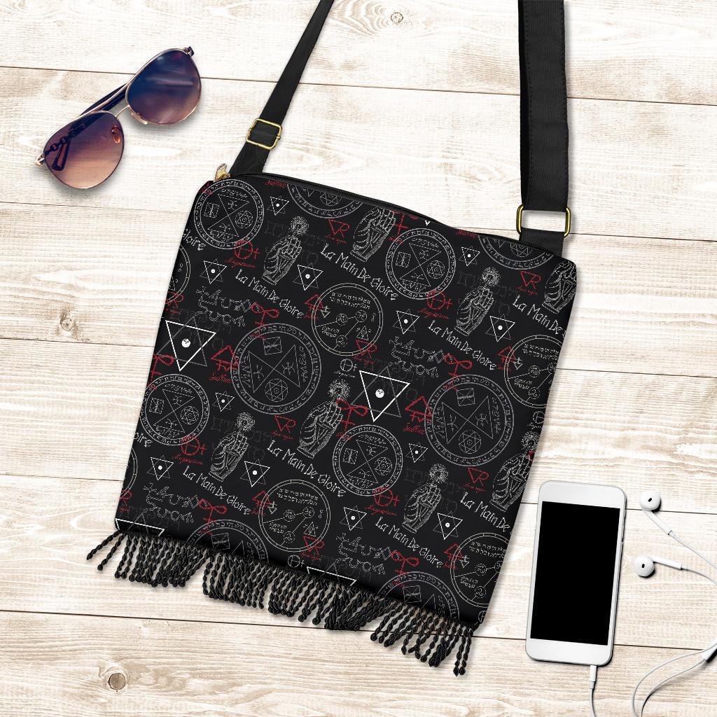 Witch Wiccan Pagan Pattern Print Crossbody Bags-grizzshop