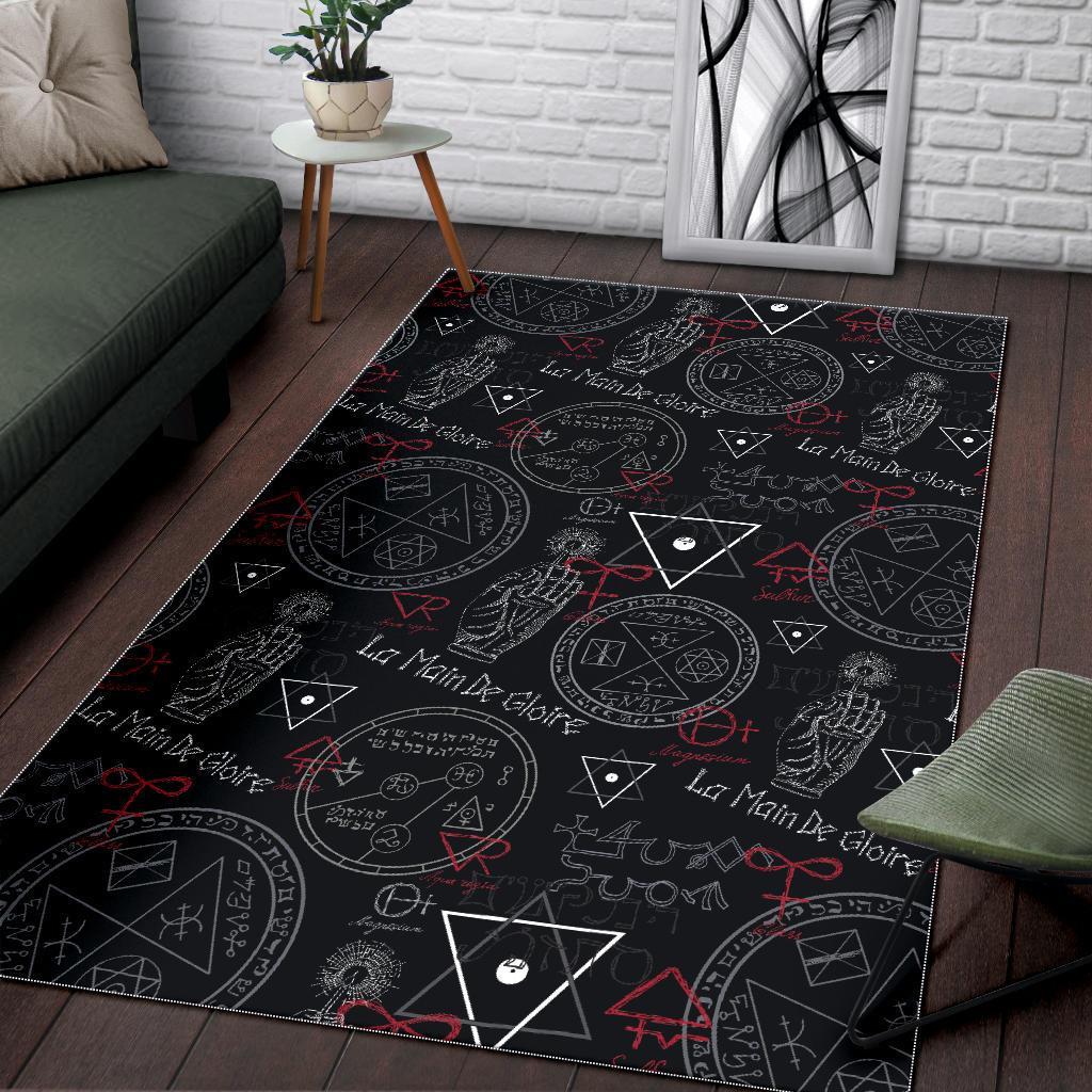 Witch Wiccan Pagan Pattern Print Floor Mat-grizzshop