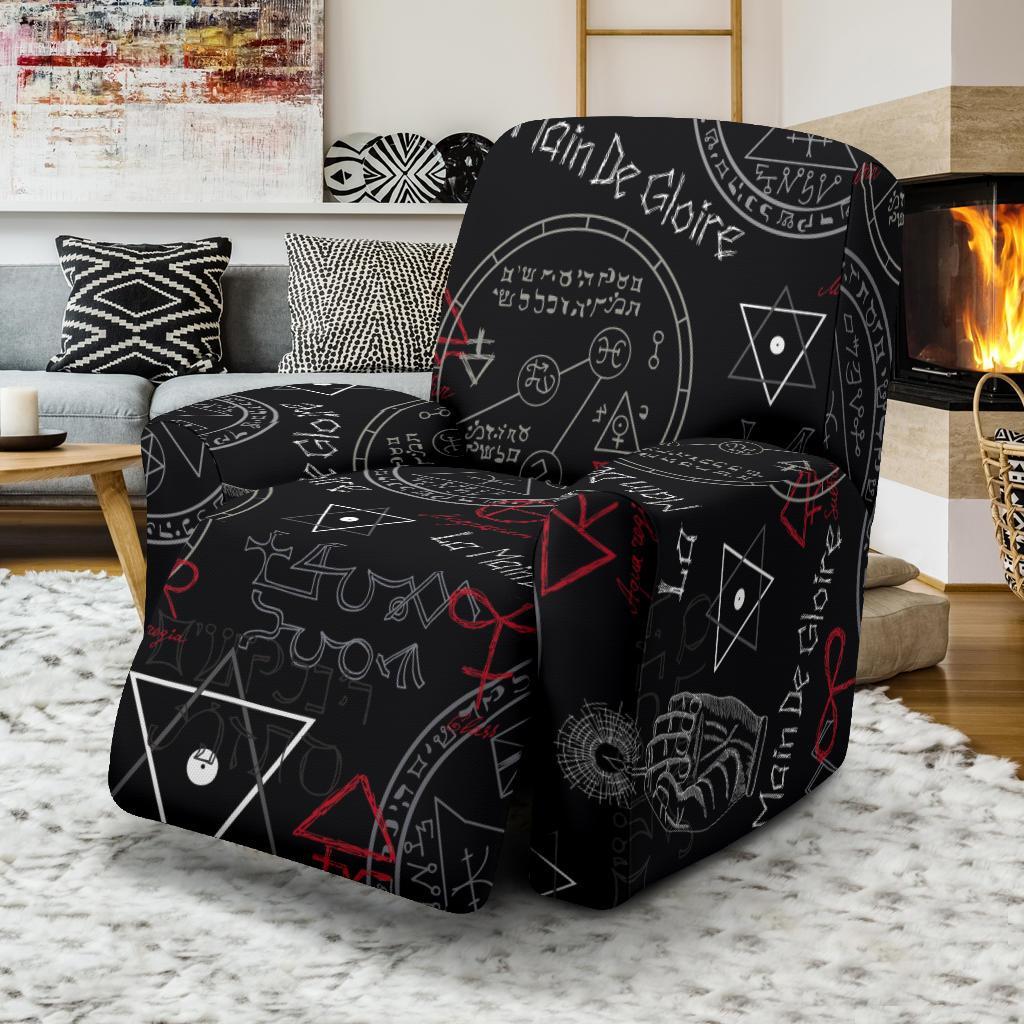 Witch Wiccan Pagan Pattern Print Recliner Cover-grizzshop