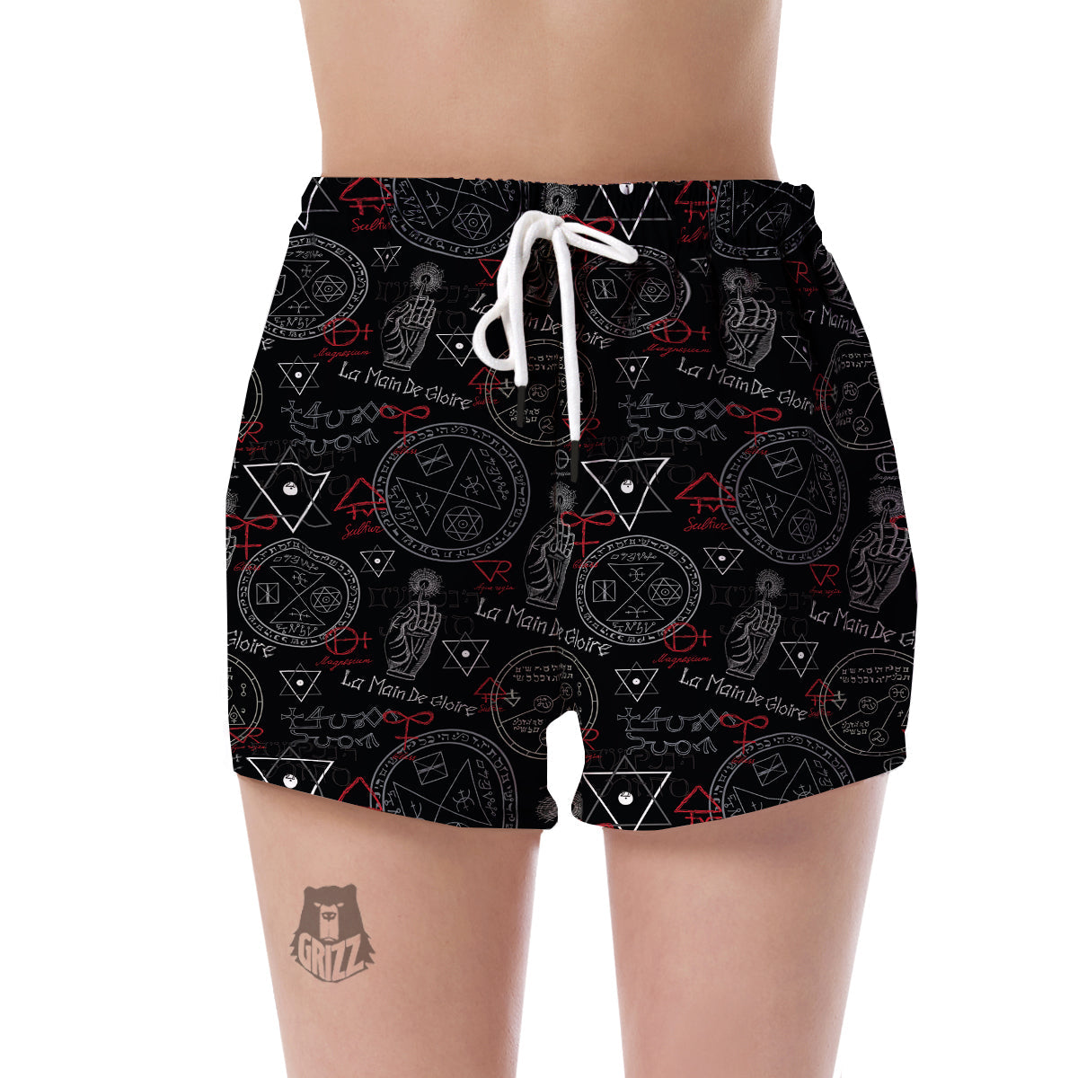 Witch Wiccan Pagan Pattern Print Women's Shorts-grizzshop