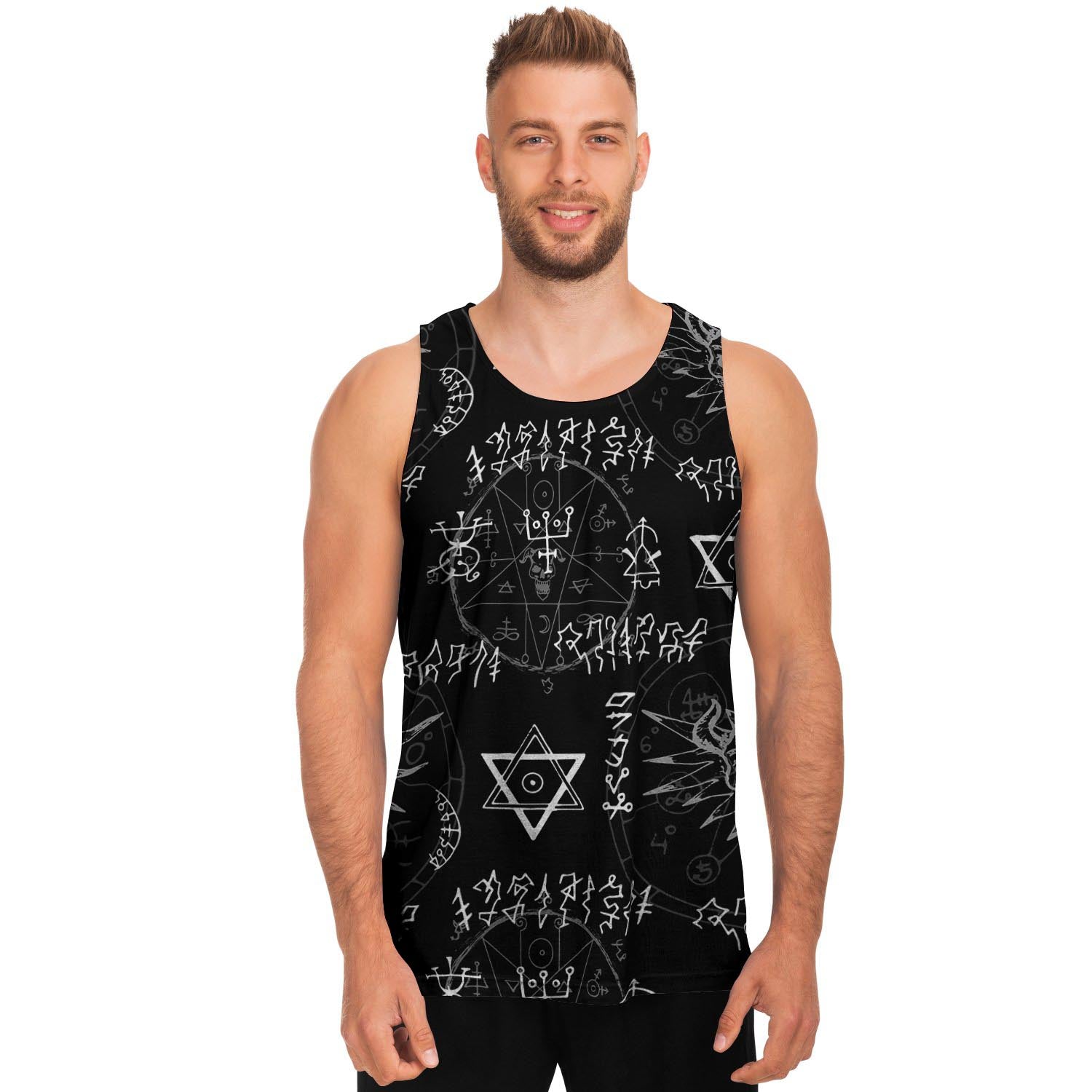 Witch Sign Print Men's Tank Tops-grizzshop