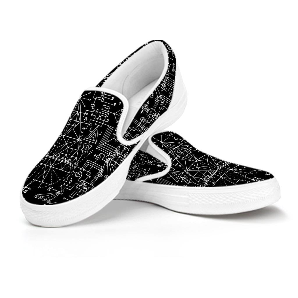Witch Symbol Gothic Men's Slip On Sneakers-grizzshop