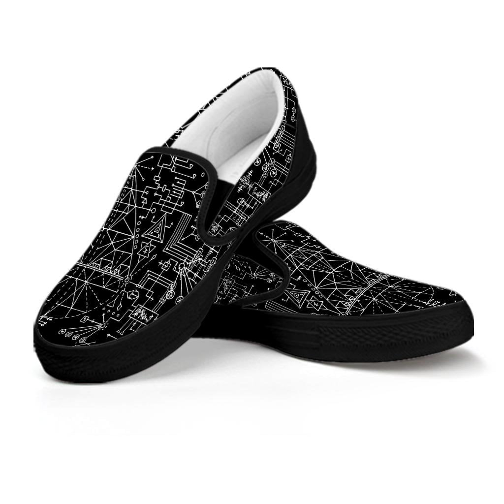 Witch Symbol Gothic Men's Slip On Sneakers-grizzshop