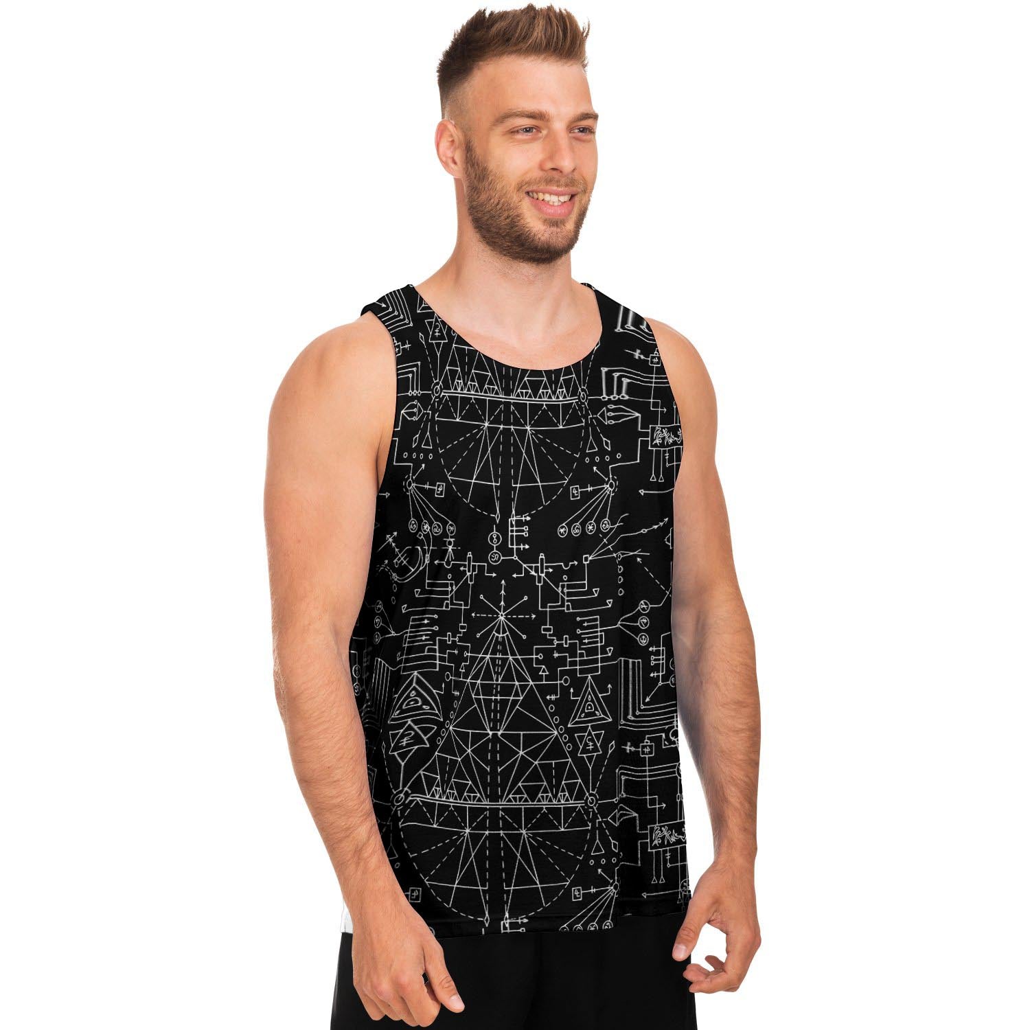 Witch Symbol Gothic Men's Tank Tops-grizzshop
