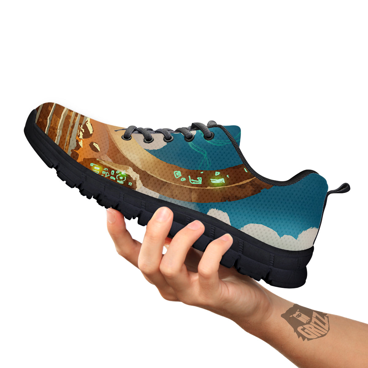 Wizard And Gate Print Black Sneaker-grizzshop