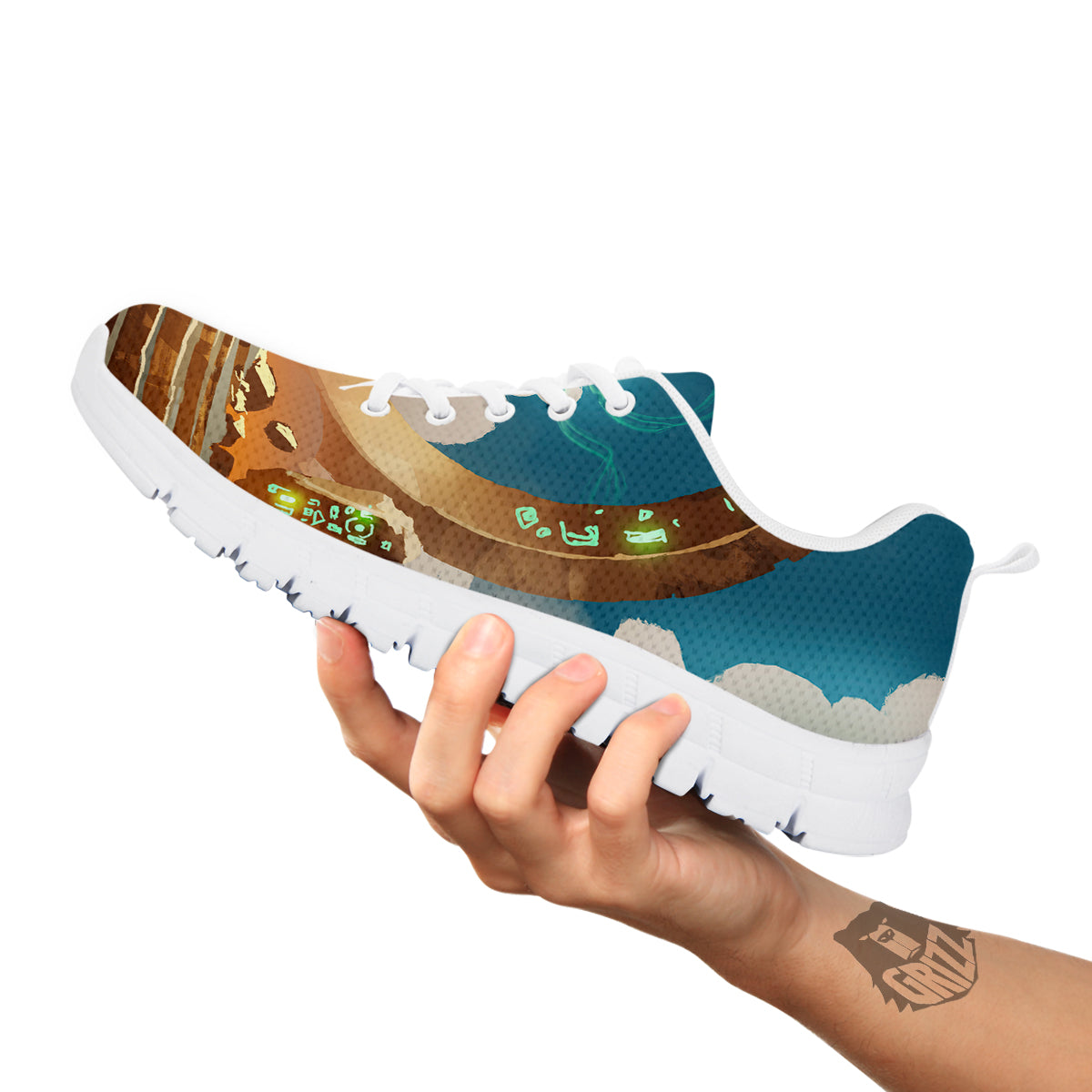 Wizard And Gate Print White Sneaker-grizzshop