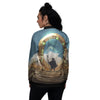 Wizard And Gate Print Women's Bomber Jacket-grizzshop