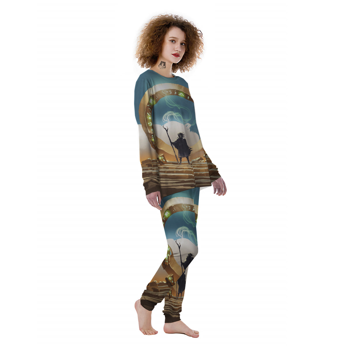 Wizard And Gate Print Women's Pajamas-grizzshop