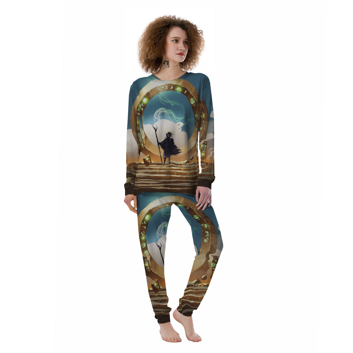 Wizard And Gate Print Women's Pajamas-grizzshop