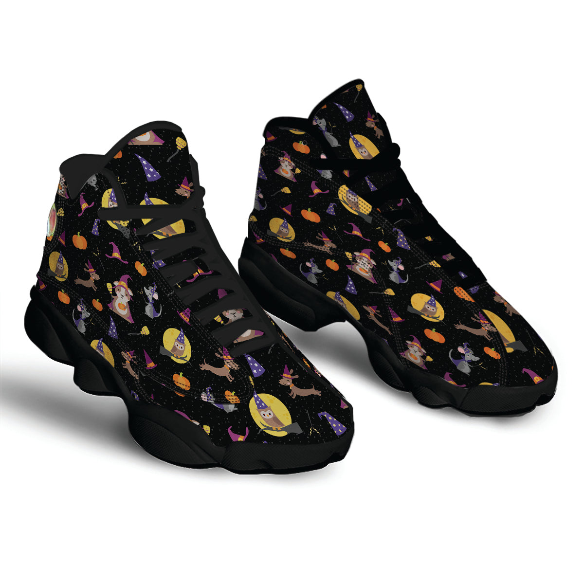 Wizard Animal Print Pattern Black Basketball Shoes-grizzshop