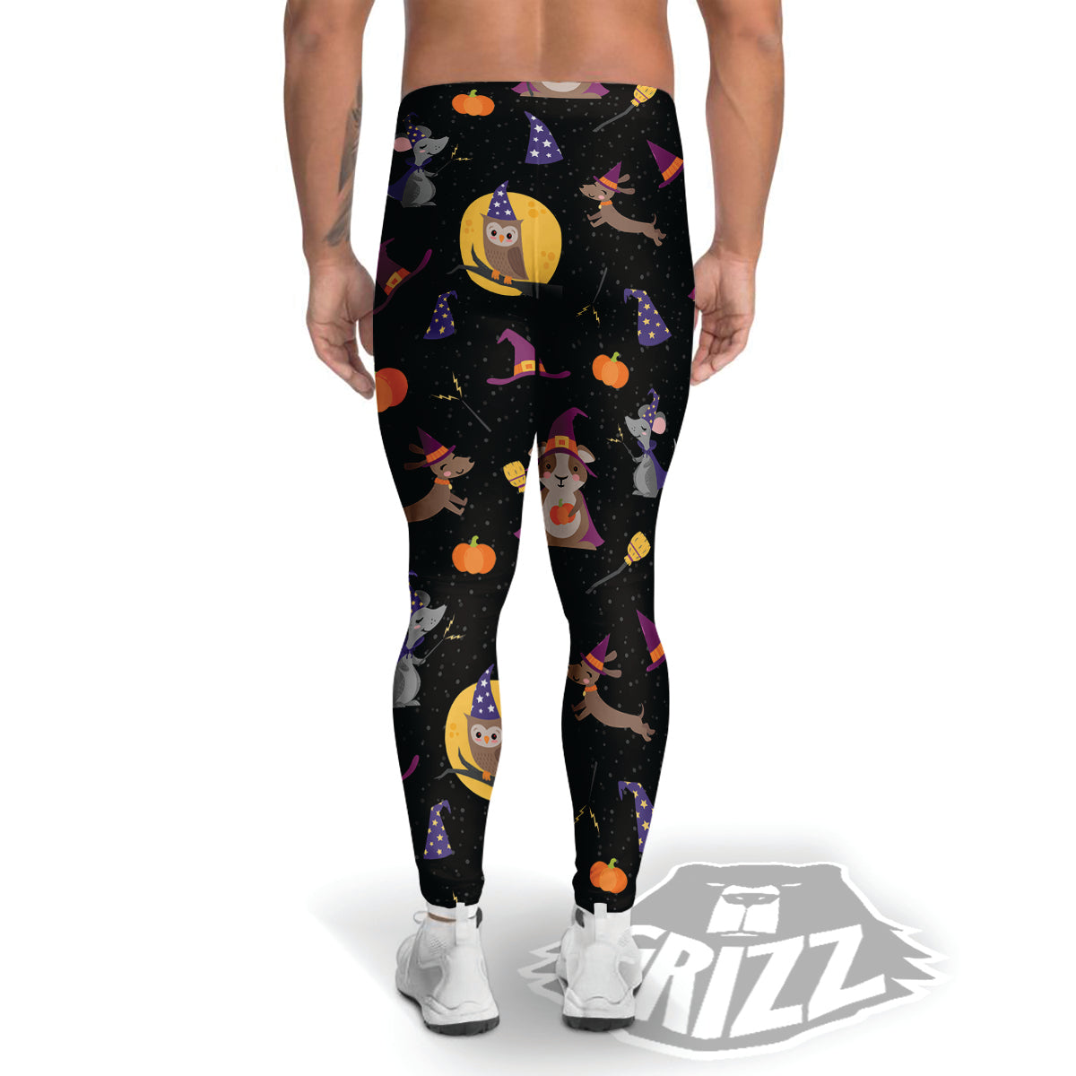 Wizard Animal Print Pattern Men's Leggings-grizzshop