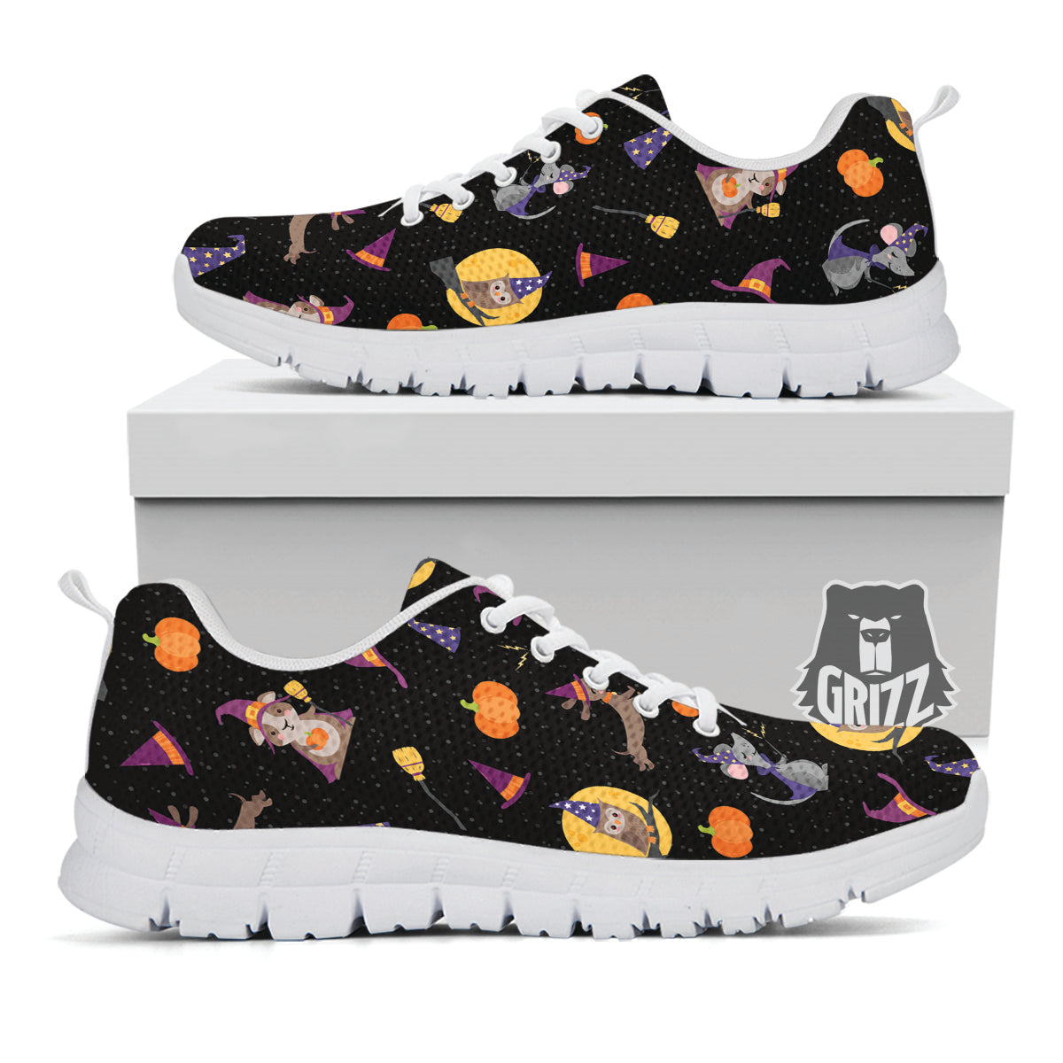 Wizard Animal Print Pattern White Sneaker-grizzshop