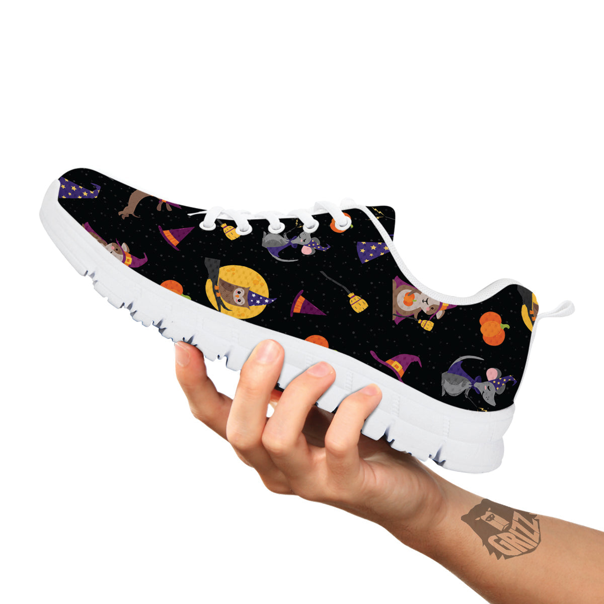 Wizard Animal Print Pattern White Sneaker-grizzshop