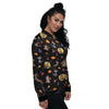 Wizard Animal Print Pattern Women's Bomber Jacket-grizzshop