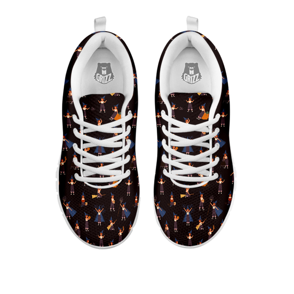 Wizard Cute Print Pattern White Sneaker-grizzshop