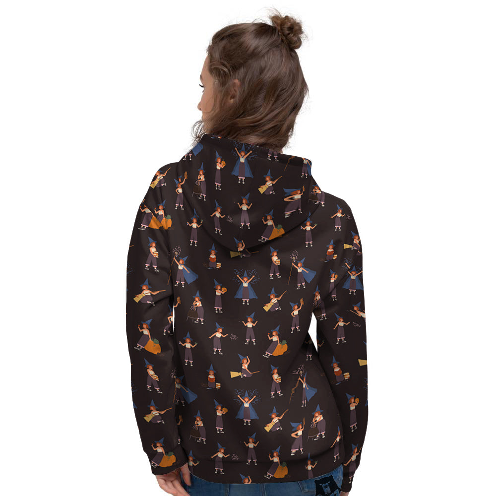 Wizard Cute Print Pattern Women's Hoodie-grizzshop