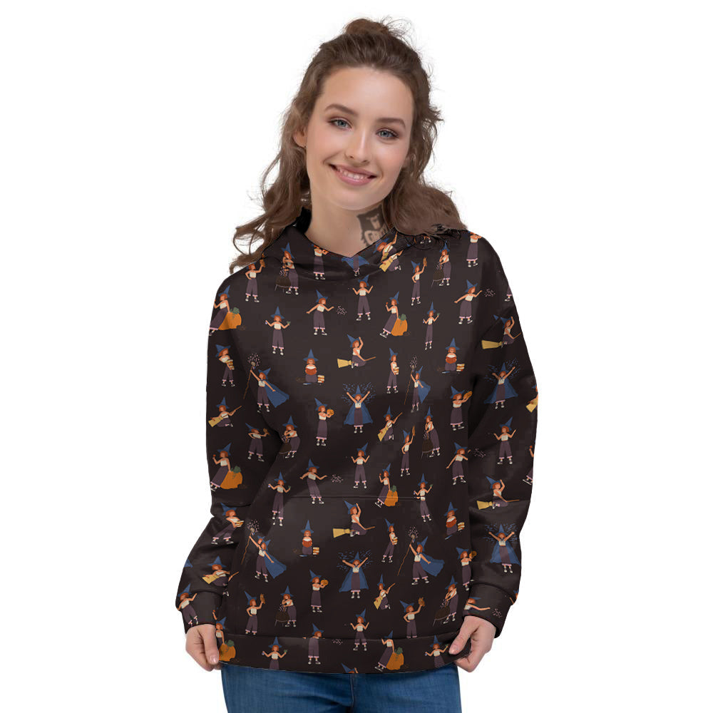 Wizard Cute Print Pattern Women's Hoodie-grizzshop