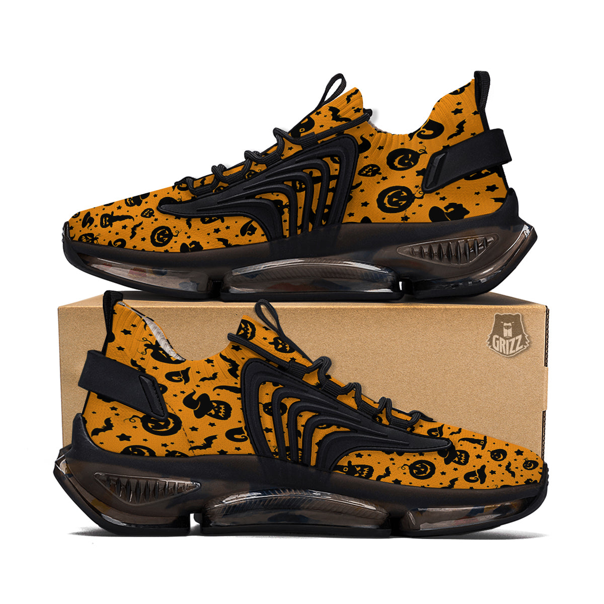 Wizard Halloween Print Pattern Black Gym Shoes-grizzshop