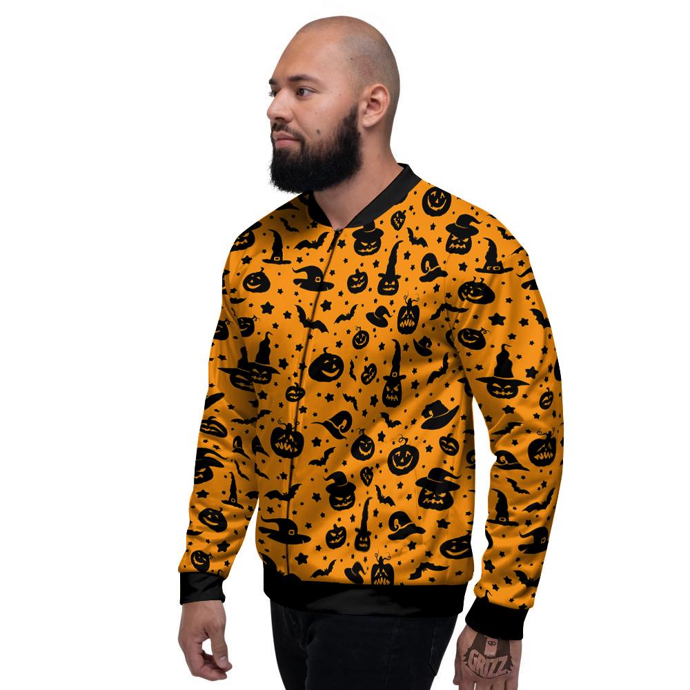 Wizard Halloween Print Pattern Men's Bomber Jacket-grizzshop