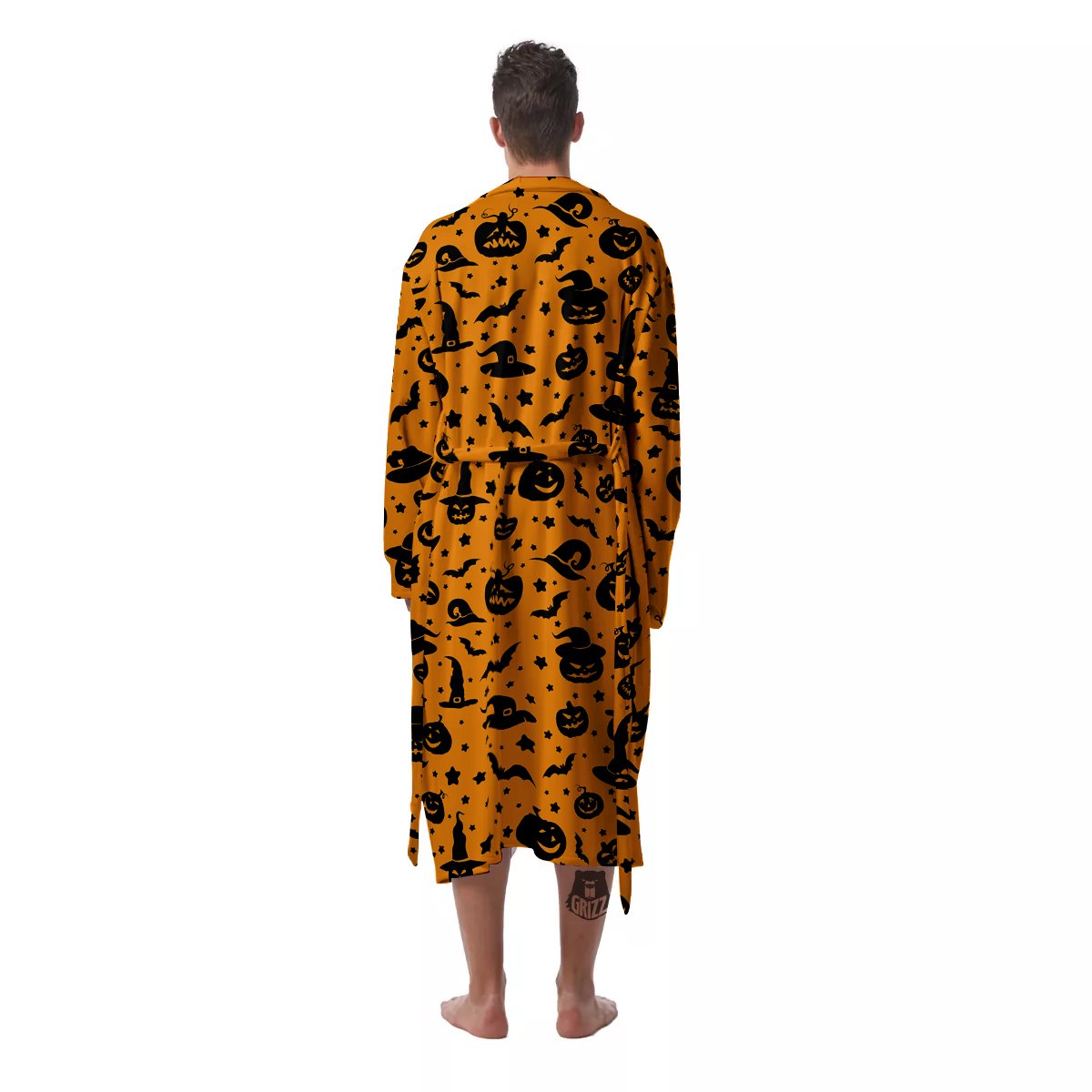 Wizard Halloween Print Pattern Men's Robe-grizzshop