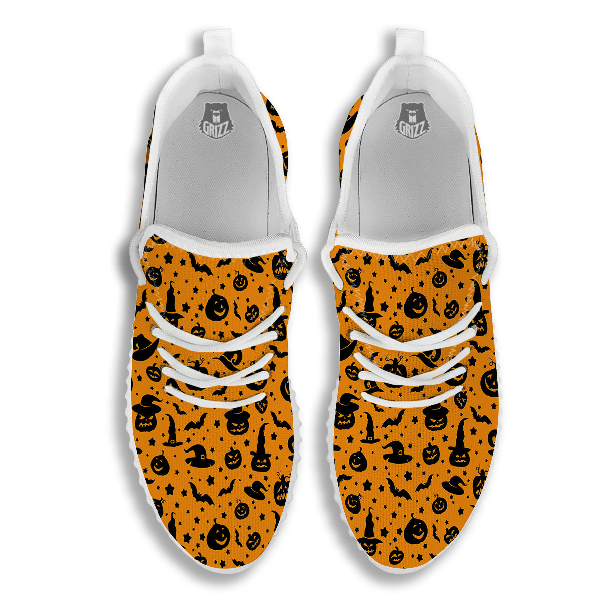 Wizard Halloween Print Pattern White Walking Shoes-grizzshop
