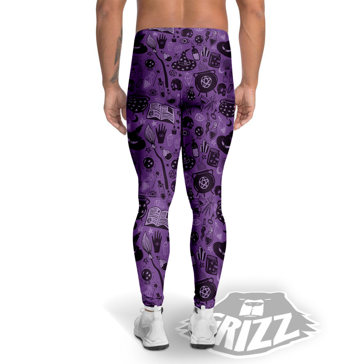 Wizard Magic Print Pattern Men's Leggings-grizzshop