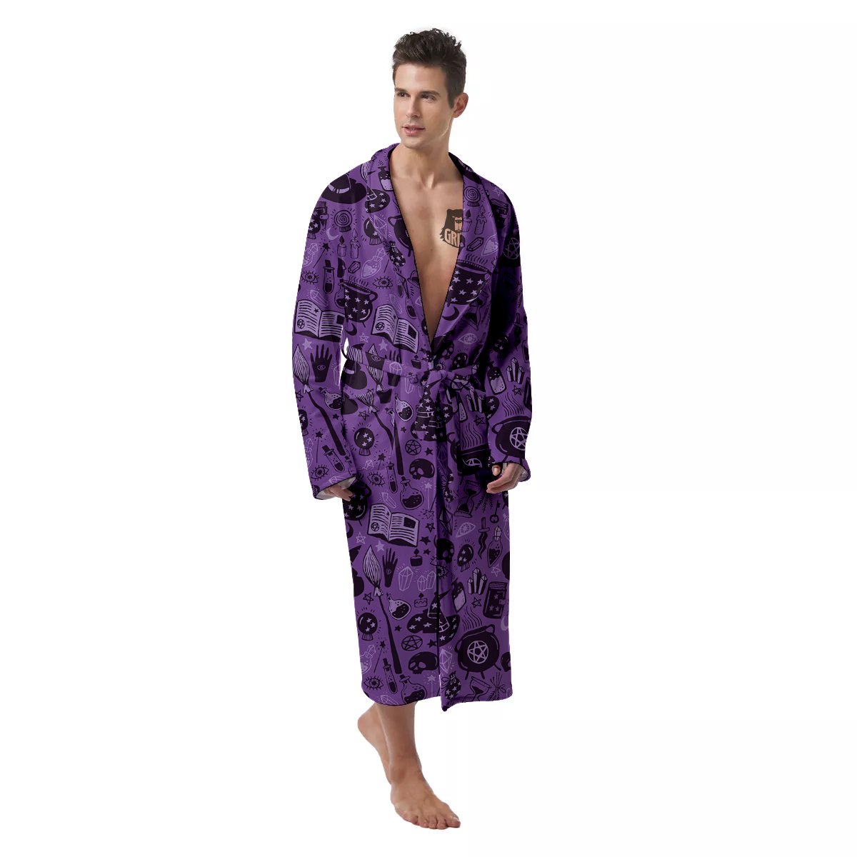 Wizard Magic Print Pattern Men's Robe-grizzshop