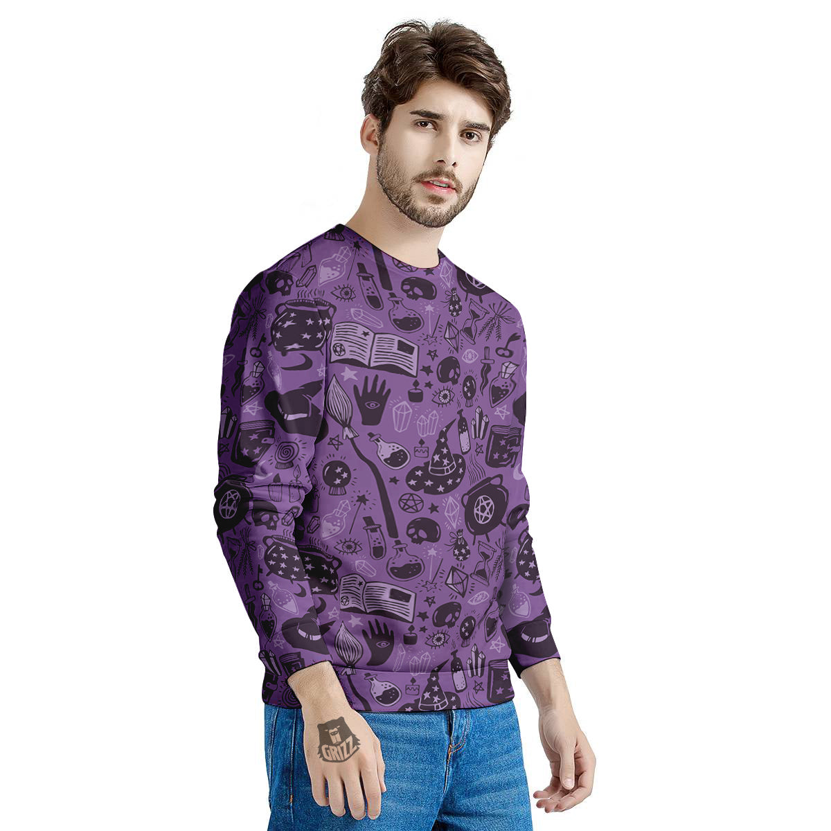 Wizard Magic Print Pattern Men's Sweatshirt-grizzshop