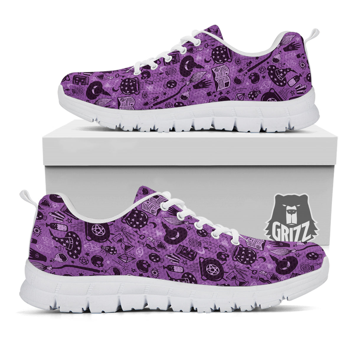 Wizard Magic Print Pattern White Sneaker-grizzshop