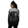 Wolf Black Demon Print Women's Bomber Jacket-grizzshop