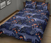 Wolf Cartoon Pattern Print Bed Set Quilt-grizzshop