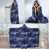 Wolf Cartoon Pattern Print Hooded Blanket-grizzshop