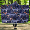 Wolf Cartoon Pattern Print Hooded Blanket-grizzshop