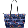 Wolf Cartoon Pattern Print Leather Tote Bag-grizzshop