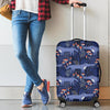 Wolf Cartoon Pattern Print Luggage Cover Protector-grizzshop