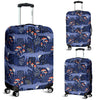 Wolf Cartoon Pattern Print Luggage Cover Protector-grizzshop