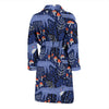 Wolf Cartoon Pattern Print Men Long Robe-grizzshop