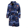 Wolf Cartoon Pattern Print Men Long Robe-grizzshop