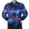 Wolf Cartoon Pattern Print Men's Bomber Jacket-grizzshop